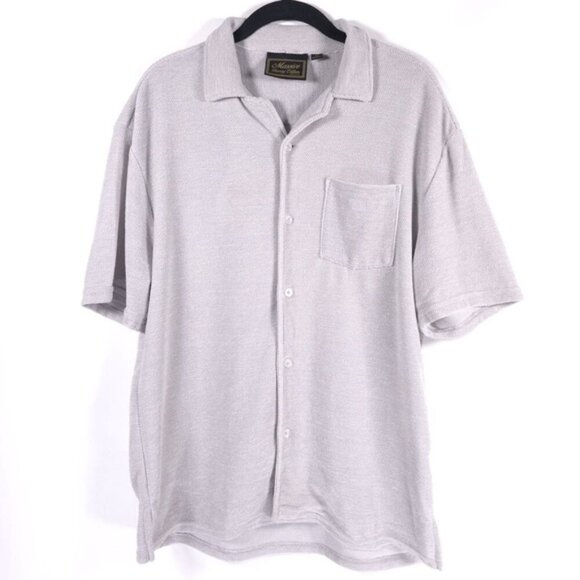 Massive Luxury Edition Knit Button Up Super Soft‎ Stretch Shirt NWOT MEDIUM